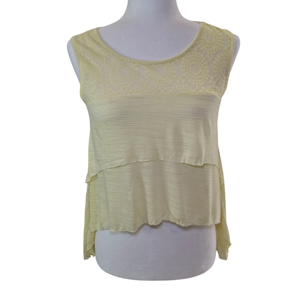 RIO Whimsical Spring/Summer Yellow Sleeveless Top Size XS